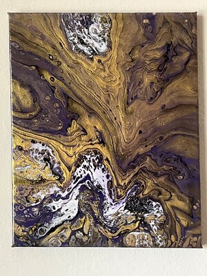 "Liquid Gold", an original acrylic fluid art painting - image1